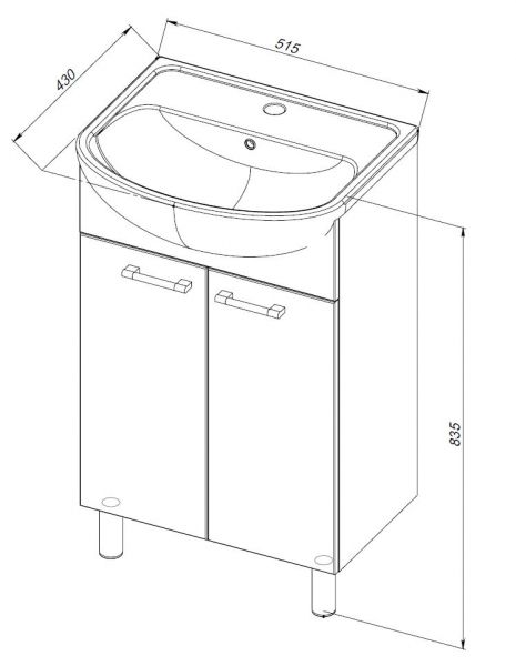 35.03 (3) Тумба под умывальник 50 Мокка