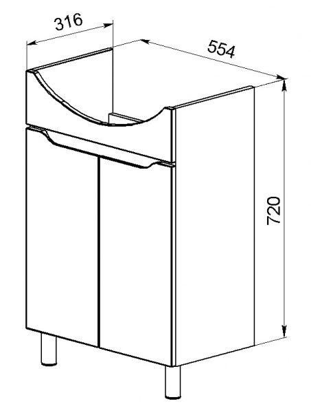 43.01 (Э) Тумба под умывальник 60 Роял