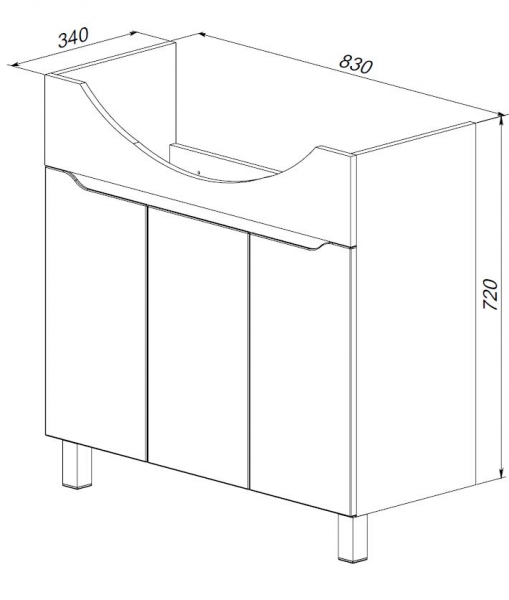 43.02 Тумба под умывальник 85 Роял