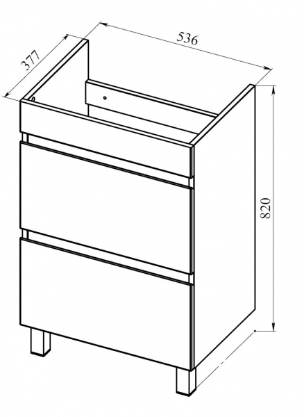 47.01 Тумба под умывальник Бергамо 60 с ящиками