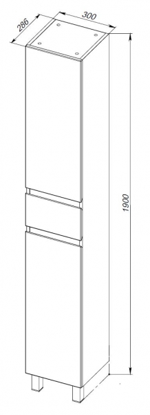 47.04 Шкаф 30 Бергамо с ящиком