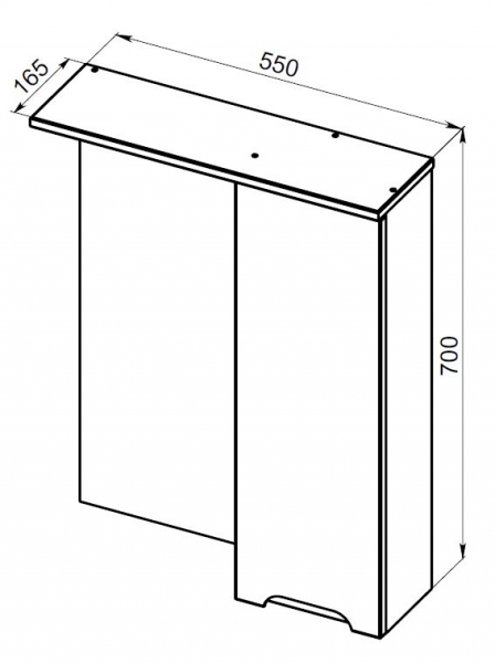 96.21 Полка зеркальная 55 ANSI со шкафом